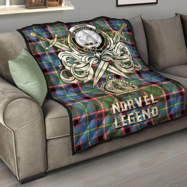 Norvel Clan Quilt, Scottish Tartan Norvel Clans Premium Quilt Legend Gold Royal Style - Image 6