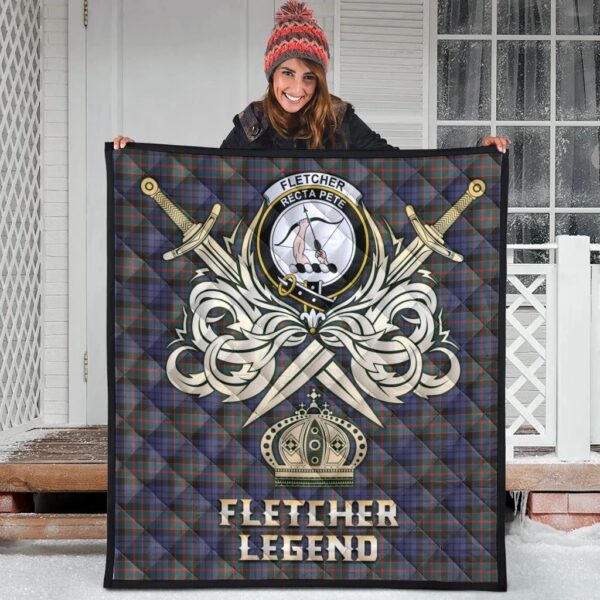 Fletcher of Dunans Clan Quilt, Scottish Tartan Fletcher of Dunans Clans Premium Quilt Legend Gold Royal Style