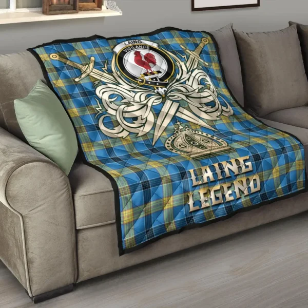 Laing Clan Quilt, Scottish Tartan Laing Clans Premium Quilt Legend Gold Royal Style - Image 6