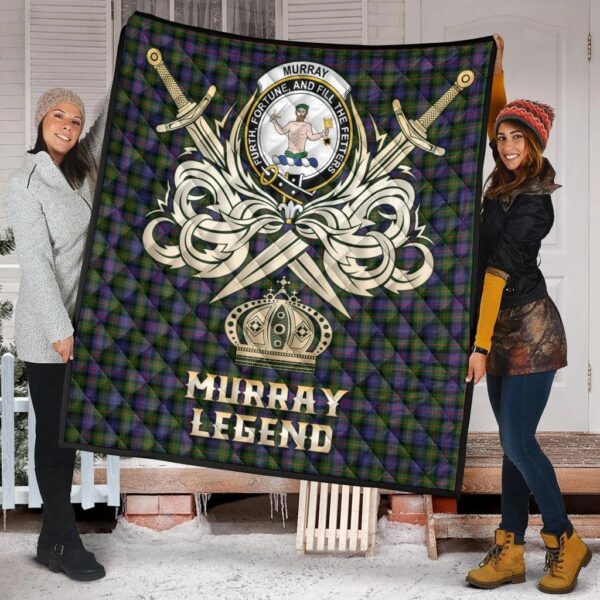 Murray of Atholl Modern Clan Quilt, Scottish Tartan Murray of Atholl Modern Clans Premium Quilt Legend Gold Royal Style - Image 2