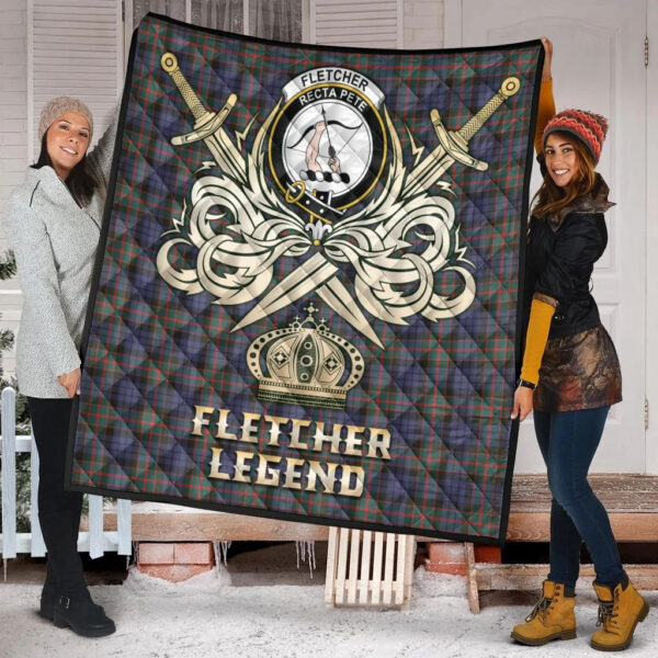 Fletcher of Dunans Clan Quilt, Scottish Tartan Fletcher of Dunans Clans Premium Quilt Legend Gold Royal Style - Image 2