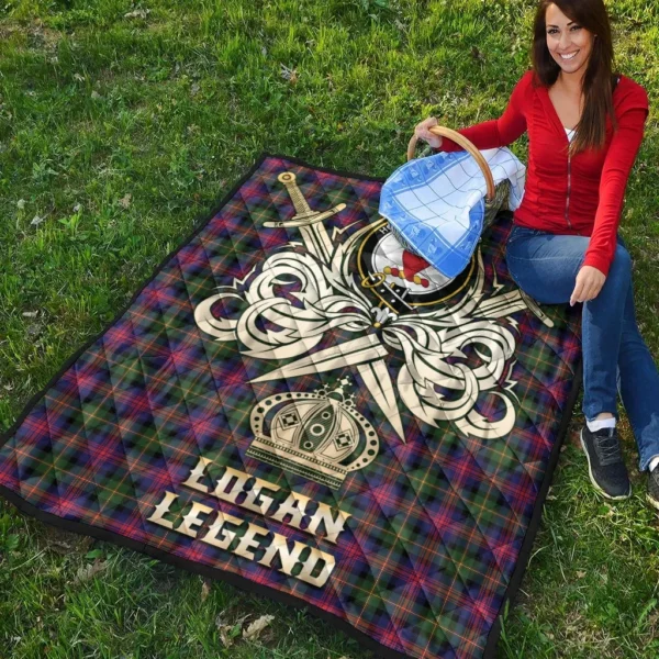 Logan Modern Clan Quilt, Scottish Tartan Logan Modern Clans Premium Quilt Legend Gold Royal Style - Image 4