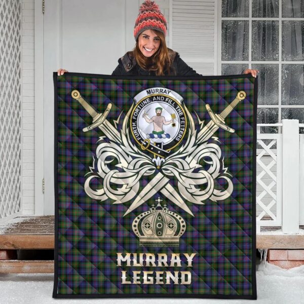 Murray of Atholl Modern Clan Quilt, Scottish Tartan Murray of Atholl Modern Clans Premium Quilt Legend Gold Royal Style