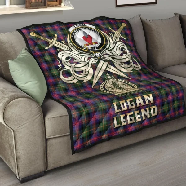 Logan Modern Clan Quilt, Scottish Tartan Logan Modern Clans Premium Quilt Legend Gold Royal Style - Image 6