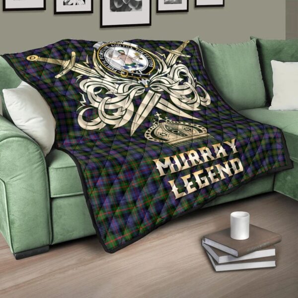 Murray of Atholl Modern Clan Quilt, Scottish Tartan Murray of Atholl Modern Clans Premium Quilt Legend Gold Royal Style - Image 3