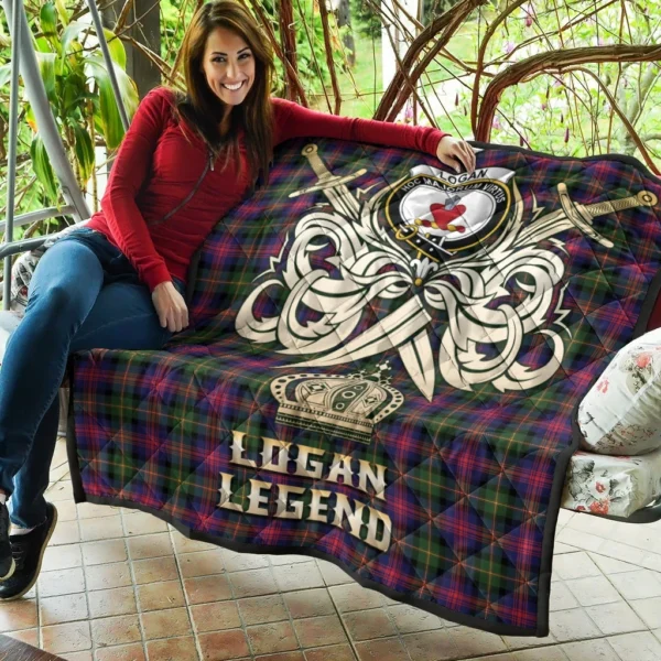 Logan Modern Clan Quilt, Scottish Tartan Logan Modern Clans Premium Quilt Legend Gold Royal Style - Image 5