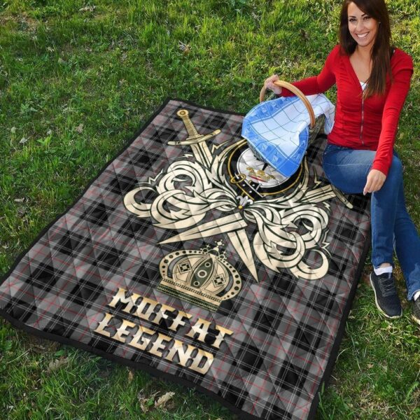 Moffat Modern Clan Quilt, Scottish Tartan Moffat Modern Clans Premium Quilt Legend Gold Royal Style - Image 4