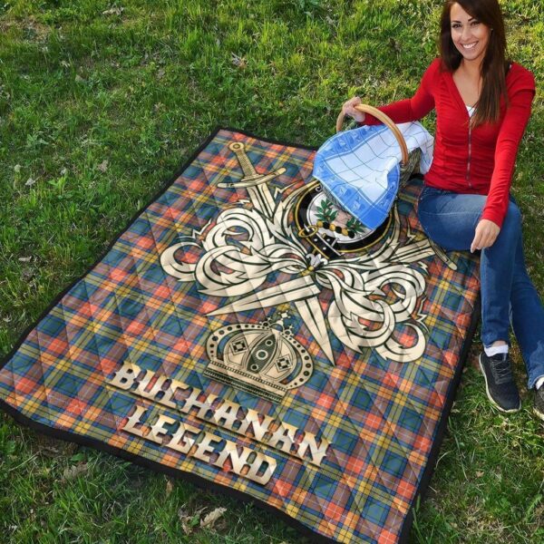 Buchanan Ancient Clan Quilt, Scottish Tartan Buchanan Ancient Clans Premium Quilt Legend Gold Royal Style - Image 4