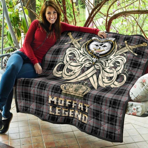 Moffat Modern Clan Quilt, Scottish Tartan Moffat Modern Clans Premium Quilt Legend Gold Royal Style - Image 5