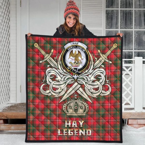 Hay Modern Clan Quilt, Scottish Tartan Hay Modern Clans Premium Quilt Legend Gold Royal Style