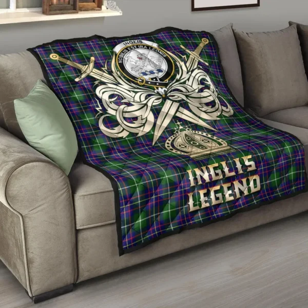 Inglis Modern Clan Quilt, Scottish Tartan Inglis Modern Clans Premium Quilt Legend Gold Royal Style - Image 6