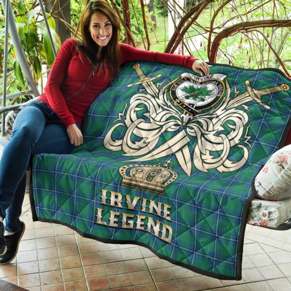 Irvine Ancient Clan Quilt, Scottish Tartan Irvine Ancient Clans Premium Quilt Legend Gold Royal Style - Image 5