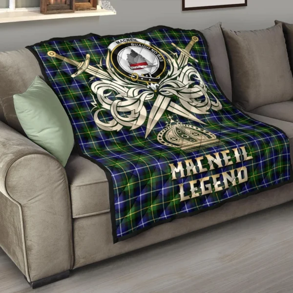 MacNeil of Barra Modern Clan Quilt, Scottish Tartan MacNeil of Barra Modern Clans Premium Quilt Legend Gold Royal Style - Image 6