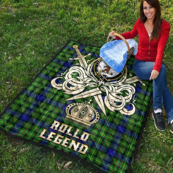 Rollo Modern Clan Quilt, Scottish Tartan Rollo Modern Clans Premium Quilt Legend Gold Royal Style - Image 4