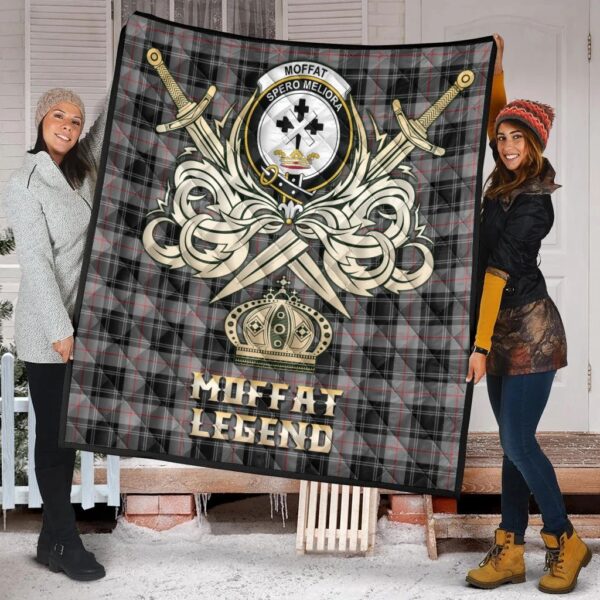 Moffat Modern Clan Quilt, Scottish Tartan Moffat Modern Clans Premium Quilt Legend Gold Royal Style - Image 2