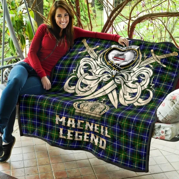 MacNeil of Barra Modern Clan Quilt, Scottish Tartan MacNeil of Barra Modern Clans Premium Quilt Legend Gold Royal Style - Image 5