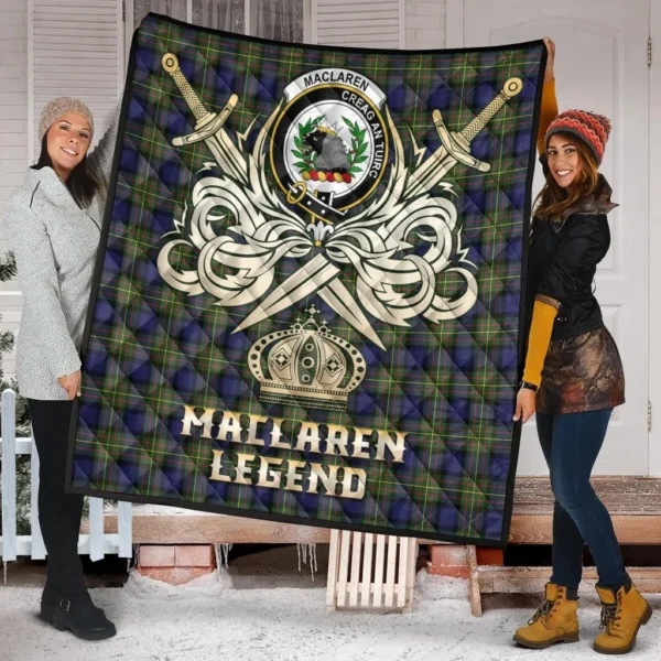 MacLaren Modern Clan Quilt, Scottish Tartan MacLaren Modern Clans Premium Quilt Legend Gold Royal Style - Image 2