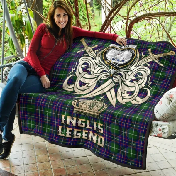 Inglis Modern Clan Quilt, Scottish Tartan Inglis Modern Clans Premium Quilt Legend Gold Royal Style - Image 5