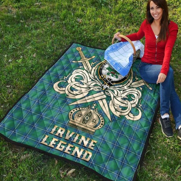 Irvine Ancient Clan Quilt, Scottish Tartan Irvine Ancient Clans Premium Quilt Legend Gold Royal Style - Image 4