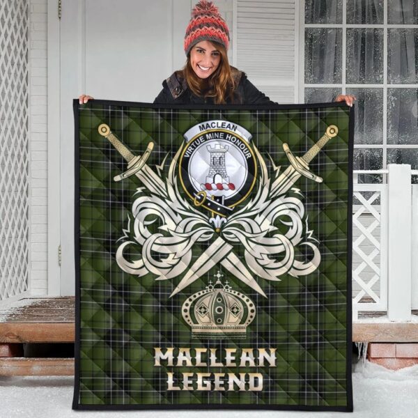 MacLean Hunting Clan Quilt, Scottish Tartan MacLean Hunting Clans Premium Quilt Legend Gold Royal Style