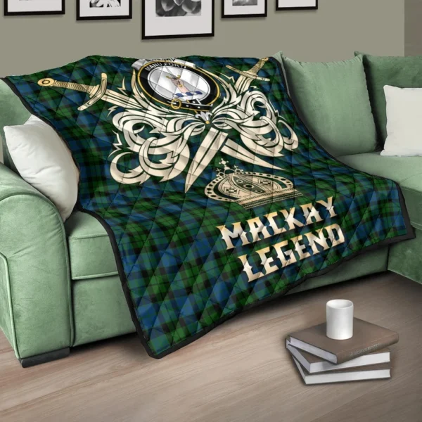 MacKay Modern Clan Quilt, Scottish Tartan MacKay Modern Clans Premium Quilt Legend Gold Royal Style - Image 3