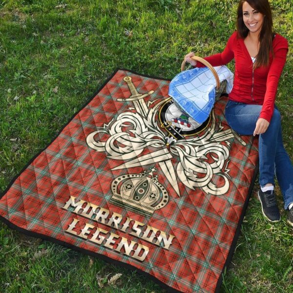 Morrison Red Ancient Clan Quilt, Scottish Tartan Morrison Red Ancient Clans Premium Quilt Legend Gold Royal Style - Image 4