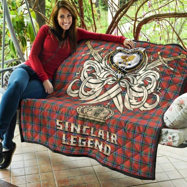 Sinclair Ancient Clan Quilt, Scottish Tartan Sinclair Ancient Clans Premium Quilt Legend Gold Royal Style - Image 5