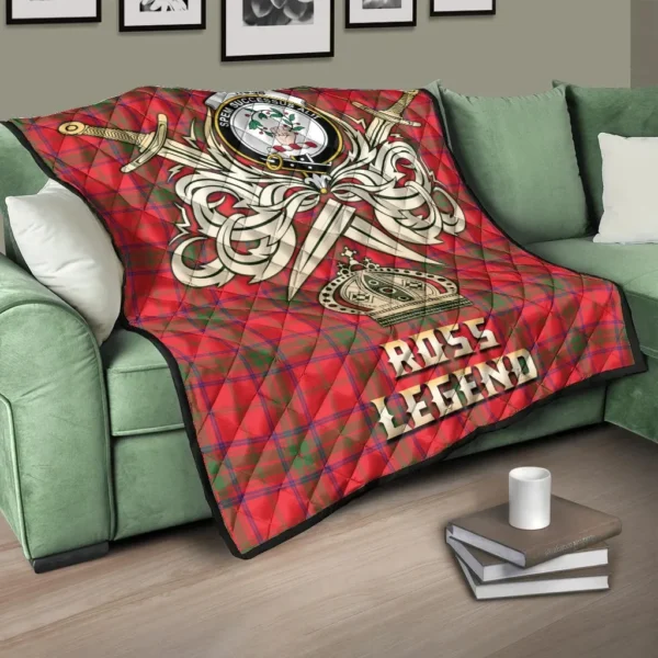 Ross Modern Clan Quilt, Scottish Tartan Ross Modern Clans Premium Quilt Legend Gold Royal Style - Image 3