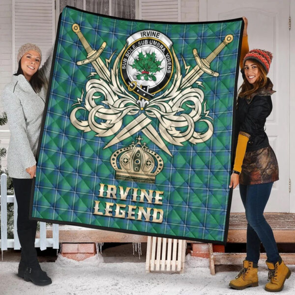 Irvine Ancient Clan Quilt, Scottish Tartan Irvine Ancient Clans Premium Quilt Legend Gold Royal Style - Image 2