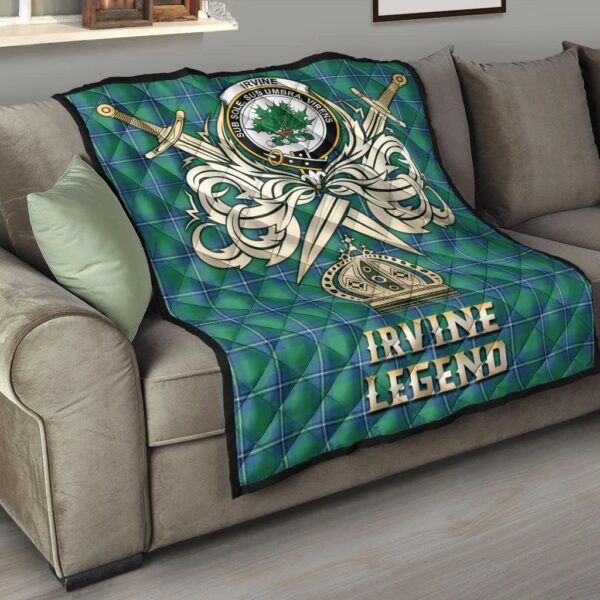 Irvine Ancient Clan Quilt, Scottish Tartan Irvine Ancient Clans Premium Quilt Legend Gold Royal Style - Image 6