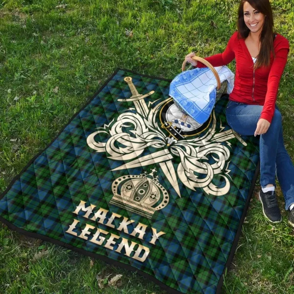 MacKay Modern Clan Quilt, Scottish Tartan MacKay Modern Clans Premium Quilt Legend Gold Royal Style - Image 4