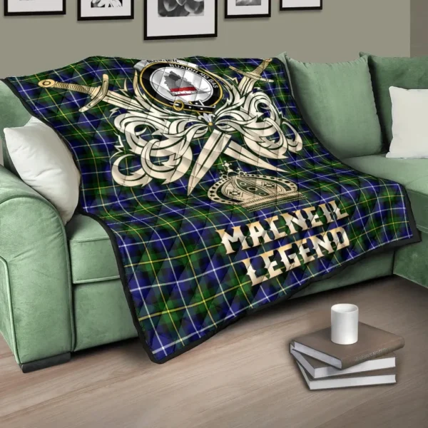 MacNeil of Barra Modern Clan Quilt, Scottish Tartan MacNeil of Barra Modern Clans Premium Quilt Legend Gold Royal Style - Image 3