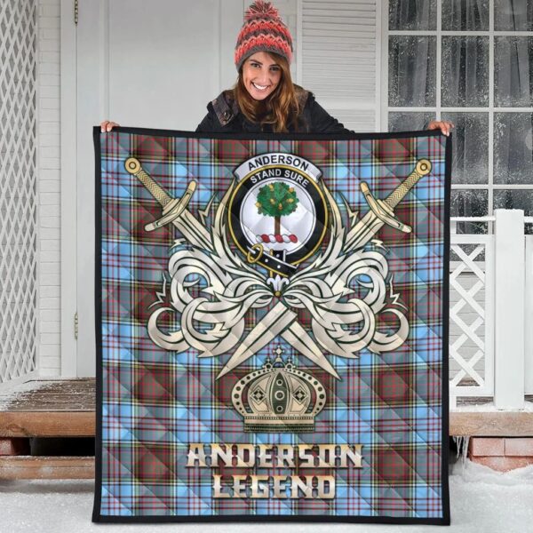 Anderson Ancient Clan Quilt, Scottish Tartan Anderson Ancient Clans Premium Quilt Legend Gold Royal Style