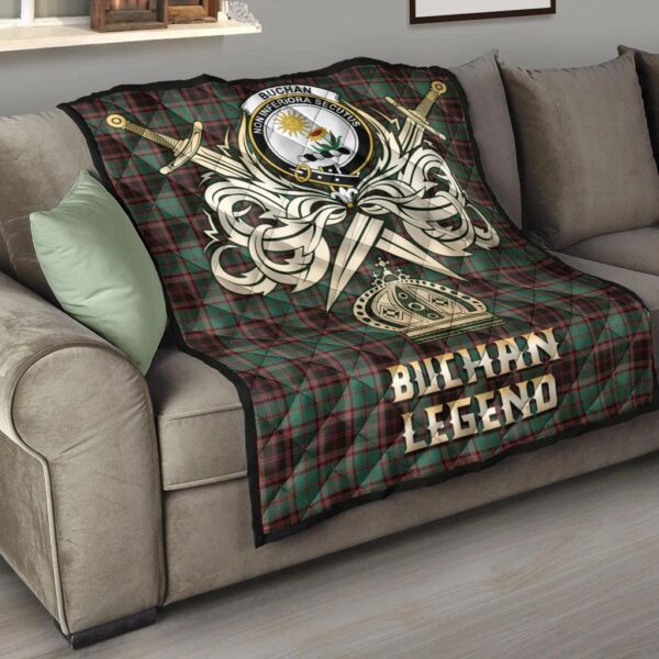 Buchan Ancient Clan Quilt, Scottish Tartan Buchan Ancient Clans Premium Quilt Legend Gold Royal Style - Image 6