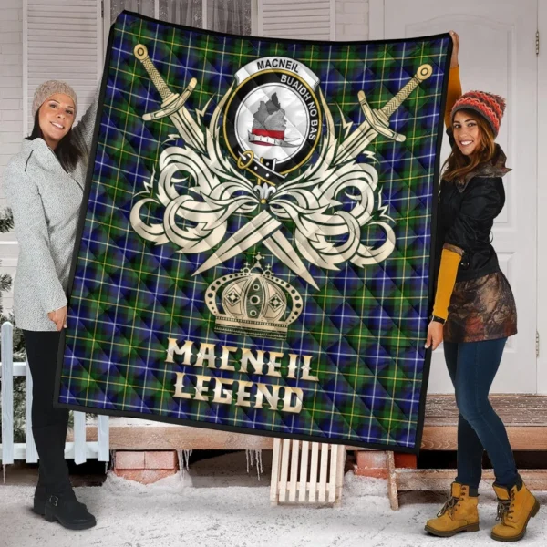 MacNeil of Barra Modern Clan Quilt, Scottish Tartan MacNeil of Barra Modern Clans Premium Quilt Legend Gold Royal Style - Image 2