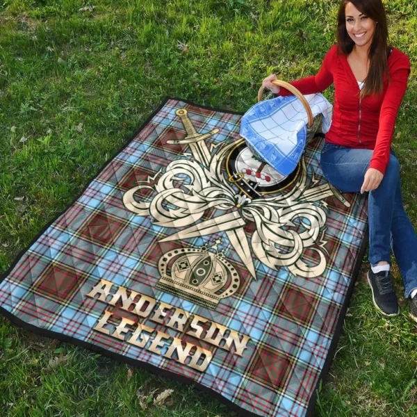 Anderson Ancient Clan Quilt, Scottish Tartan Anderson Ancient Clans Premium Quilt Legend Gold Royal Style - Image 4