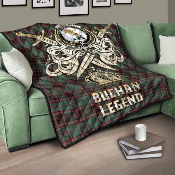 Buchan Ancient Clan Quilt, Scottish Tartan Buchan Ancient Clans Premium Quilt Legend Gold Royal Style - Image 3