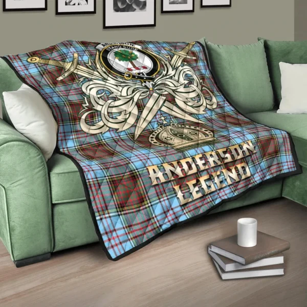 Anderson Ancient Clan Quilt, Scottish Tartan Anderson Ancient Clans Premium Quilt Legend Gold Royal Style - Image 3