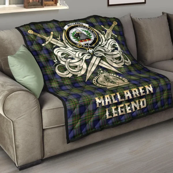 MacLaren Modern Clan Quilt, Scottish Tartan MacLaren Modern Clans Premium Quilt Legend Gold Royal Style - Image 6