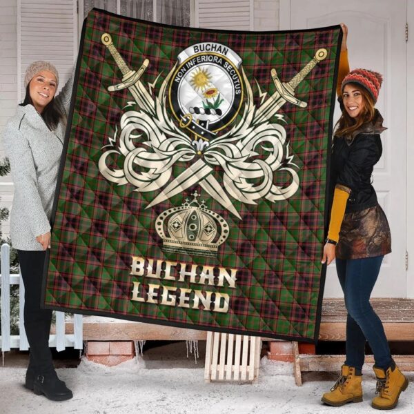 Buchan Modern Clan Quilt, Scottish Tartan Buchan Modern Clans Premium Quilt Legend Gold Royal Style - Image 2