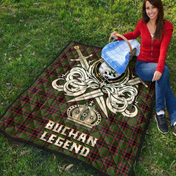 Buchan Modern Clan Quilt, Scottish Tartan Buchan Modern Clans Premium Quilt Legend Gold Royal Style - Image 4