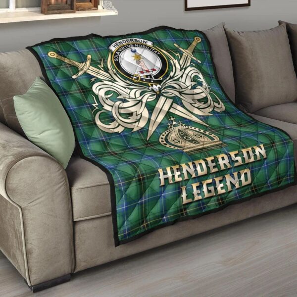 Henderson Ancient Clan Quilt, Scottish Tartan Henderson Ancient Clans Premium Quilt Legend Gold Royal Style - Image 6