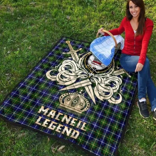 MacNeil of Barra Modern Clan Quilt, Scottish Tartan MacNeil of Barra Modern Clans Premium Quilt Legend Gold Royal Style - Image 4