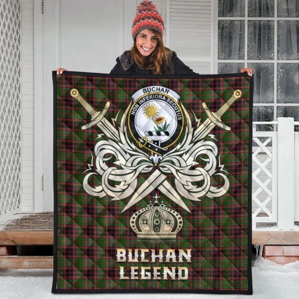 Buchan Modern Clan Quilt, Scottish Tartan Buchan Modern Clans Premium Quilt Legend Gold Royal Style