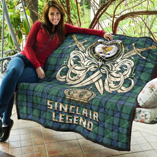 Sinclair Hunting Ancient Clan Quilt, Scottish Tartan Sinclair Hunting Ancient Clans Premium Quilt Legend Gold Royal Style - Image 5