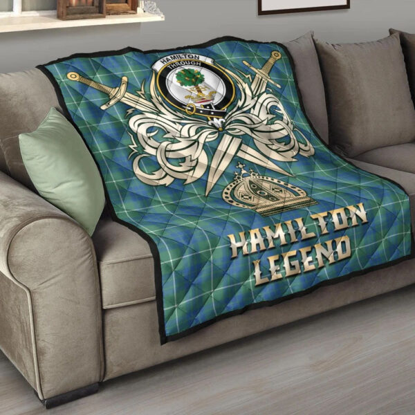 Hamilton Hunting Ancient Clan Quilt, Scottish Tartan Hamilton Hunting Ancient Clans Premium Quilt Legend Gold Royal Style - Image 6