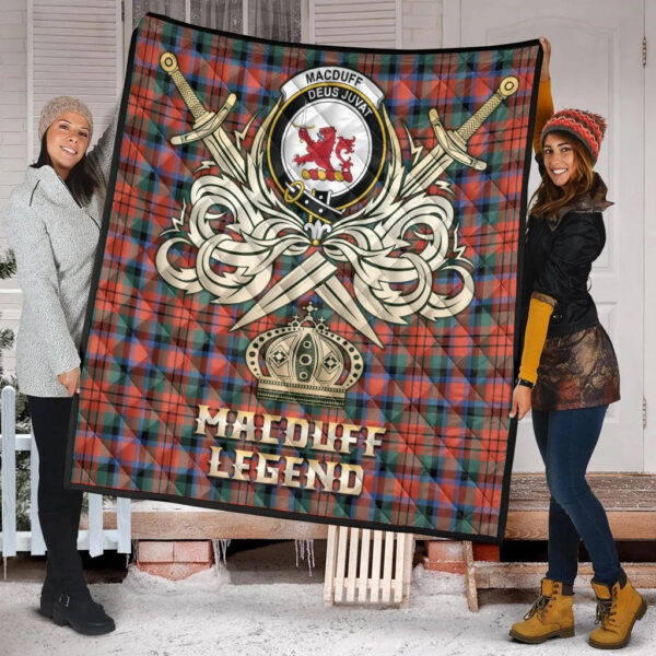 MacDuff Ancient Clan Quilt, Scottish Tartan MacDuff Ancient Clans Premium Quilt Legend Gold Royal Style - Image 2