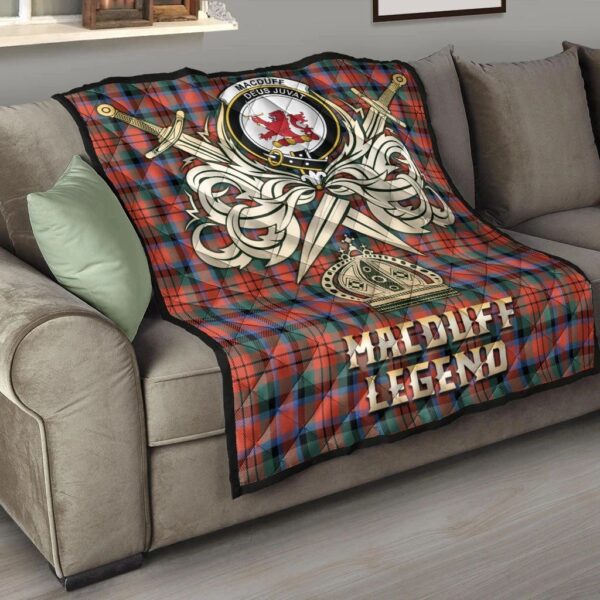 MacDuff Ancient Clan Quilt, Scottish Tartan MacDuff Ancient Clans Premium Quilt Legend Gold Royal Style - Image 6