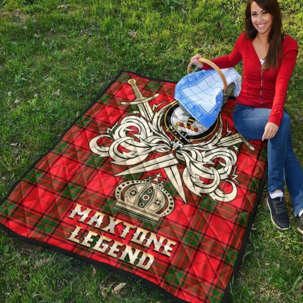 Maxtone Clan Quilt, Scottish Tartan Maxtone Clans Premium Quilt Legend Gold Royal Style - Image 4