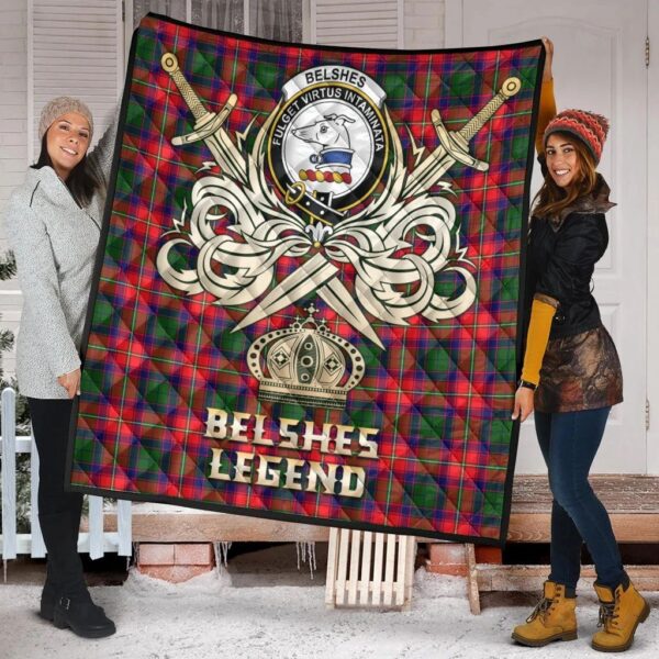 Belshes Clan Quilt, Scottish Tartan Belshes Clans Premium Quilt Legend Gold Royal Style - Image 2